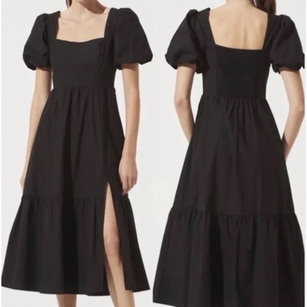 ASTR The Label Black Midi Dress Square Neck